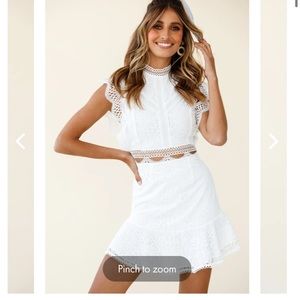 White selfie Lesley crochet dress! Brand new, never worn!
